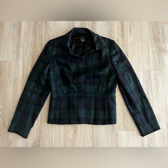 Brooks Brothers “346” Women’s Black Watch Plaid Wool Blazer - Size 8 - Picture 1 of 5